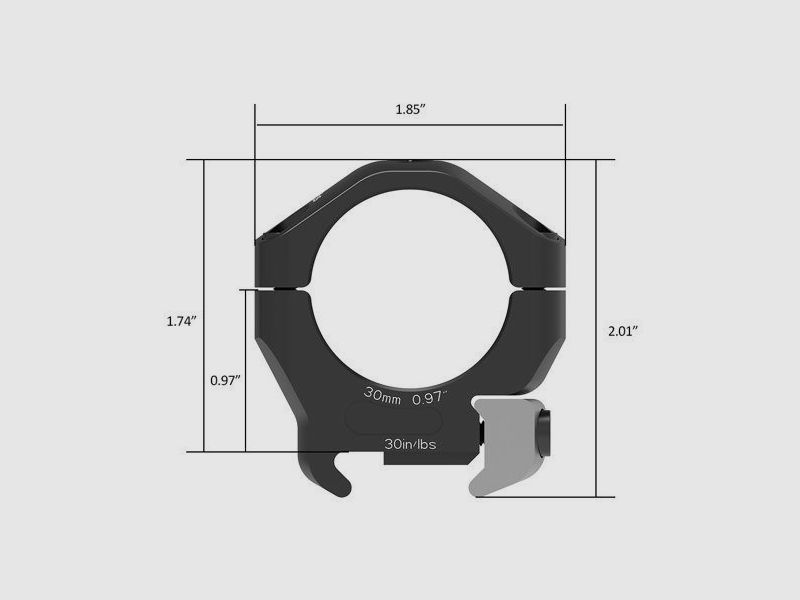 Paar Montageringe Arken Optics Titan 30mm Ht niedrig Halo TI