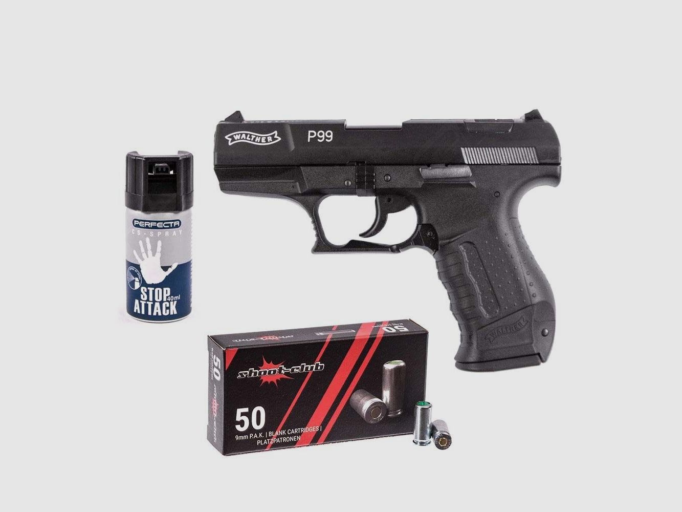 Walther P99 pistolet alarmowy, 9 mm P.A.K. w zestawie, zdjęcie 1 z 3