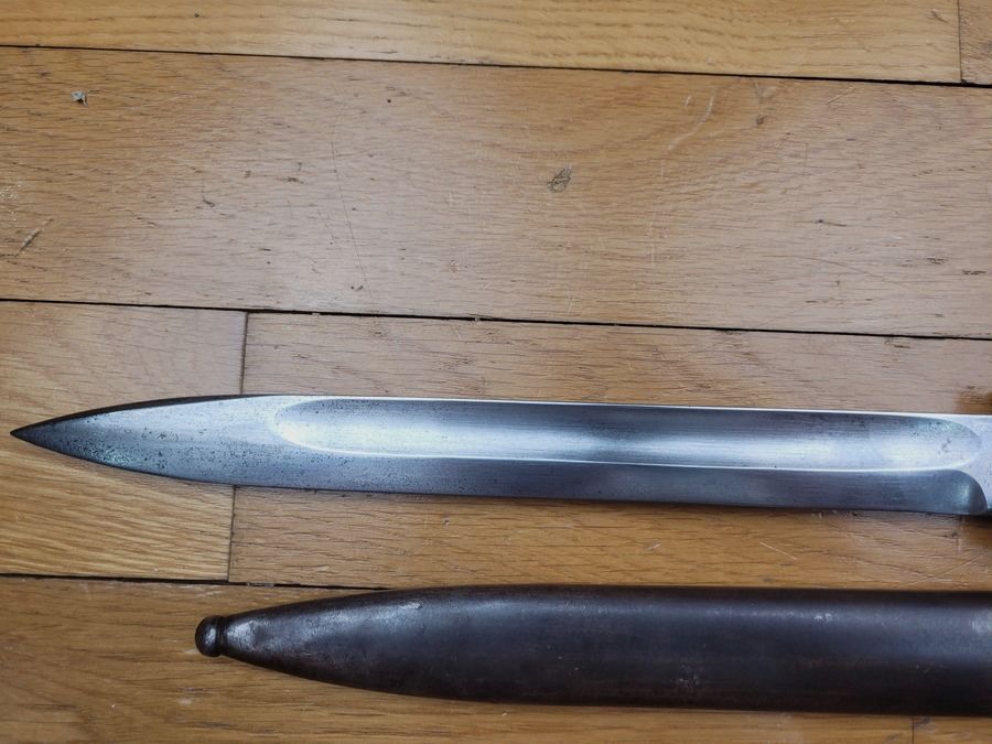Seltene Bajonett 84/98 2. Typ – Herstellung „Bontgen & Sabin“ – Solingen – Originalscheide – 1. WK – sehr guter Zustand, Bild 6 von 18