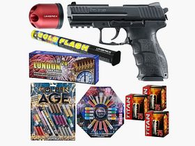 Silvester Feuerwerk Set Heckler & Koch P30 Schreckschuss Pistole 9 mm P.A.K. ...