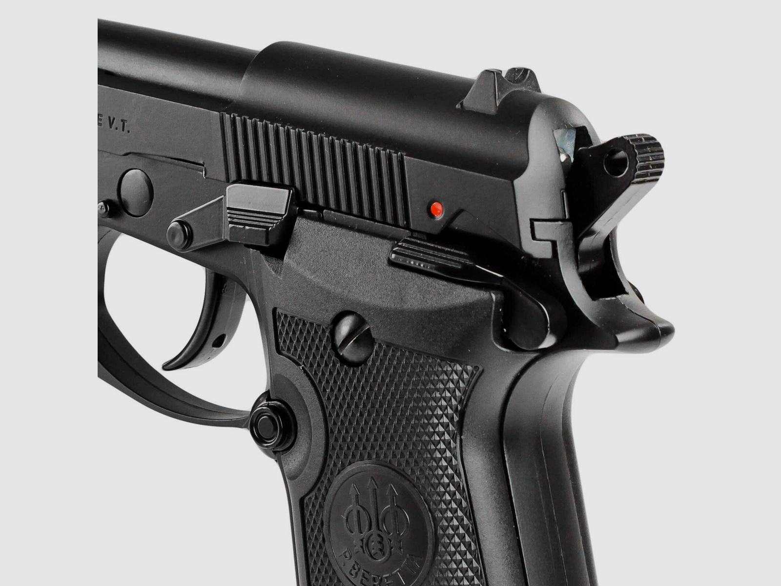 Luftpistolenset Beretta M84 FS 4,5 mm BB Co2-Pistole Blowback Vollmetall (P18) + 10 Co2-Kapseln + 1500 Stahl-BB's 4komma5