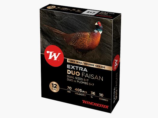 Winchester Extra Duo Faisán .12/70 36g #5 (3,0mm) + #7 (2,5mm) 10 cartuchos
