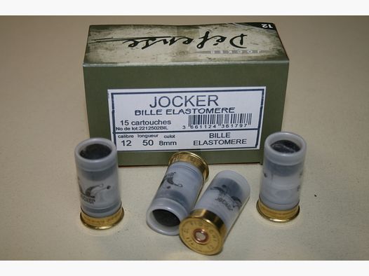 15 Patronen mit Jocker-Geschoss Elastomer Kal. 12/50