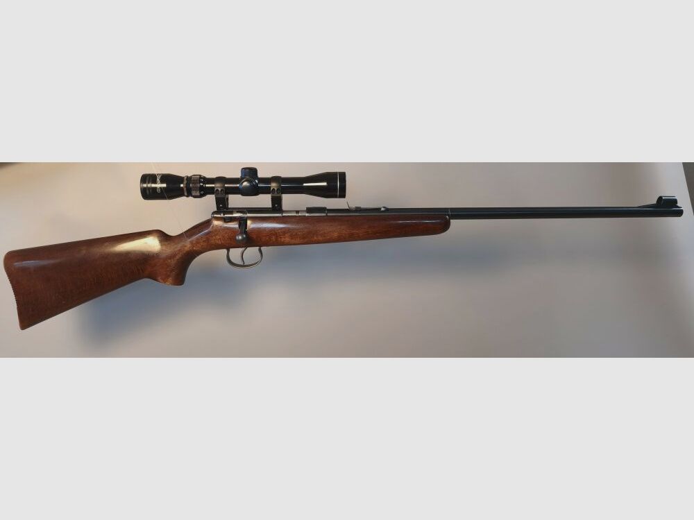 Anschütz single shot .22 long rifle with scope .22lr