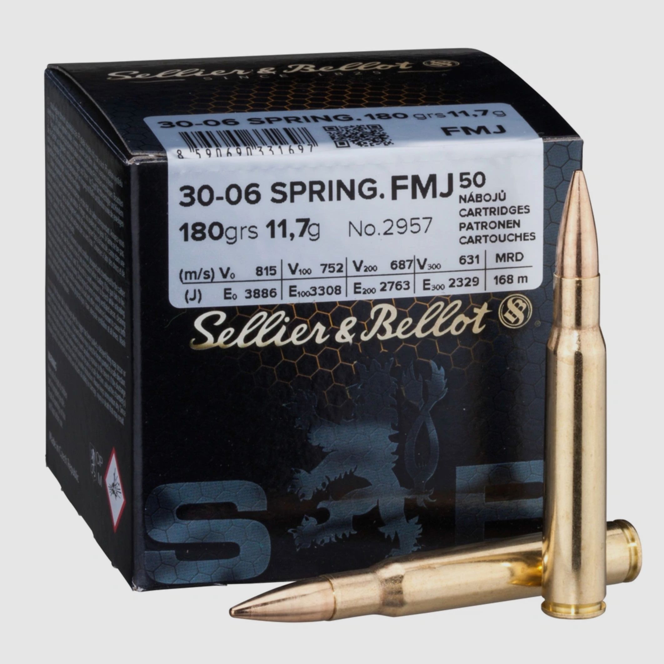 Sellier & Bellot 2957 .30-06 SPRING FMJ Vollmantel 11,7g / 180grs.