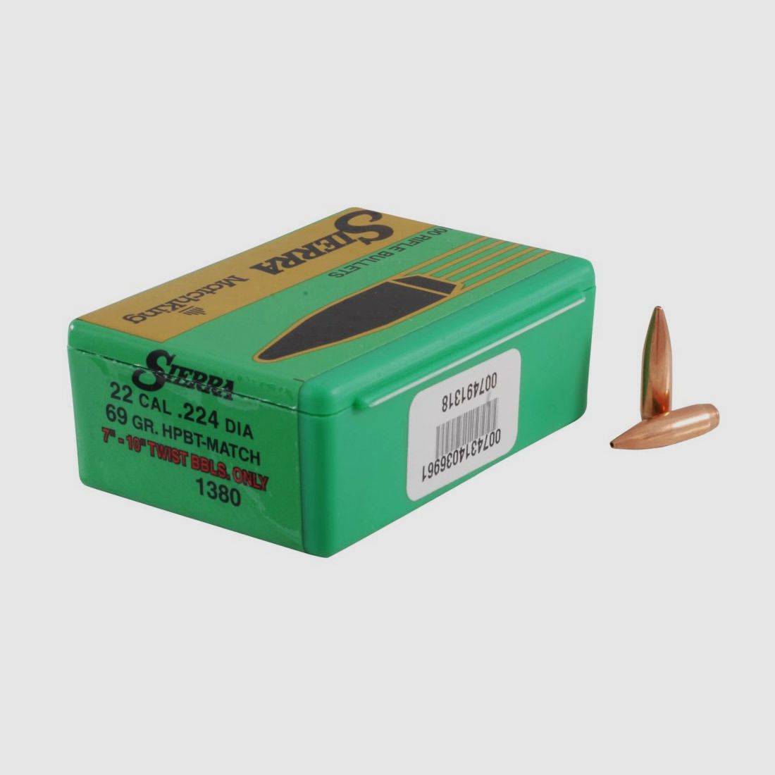 Sierra Geschoss .22/.224 HV 69GR HPBT Match 500 Stück