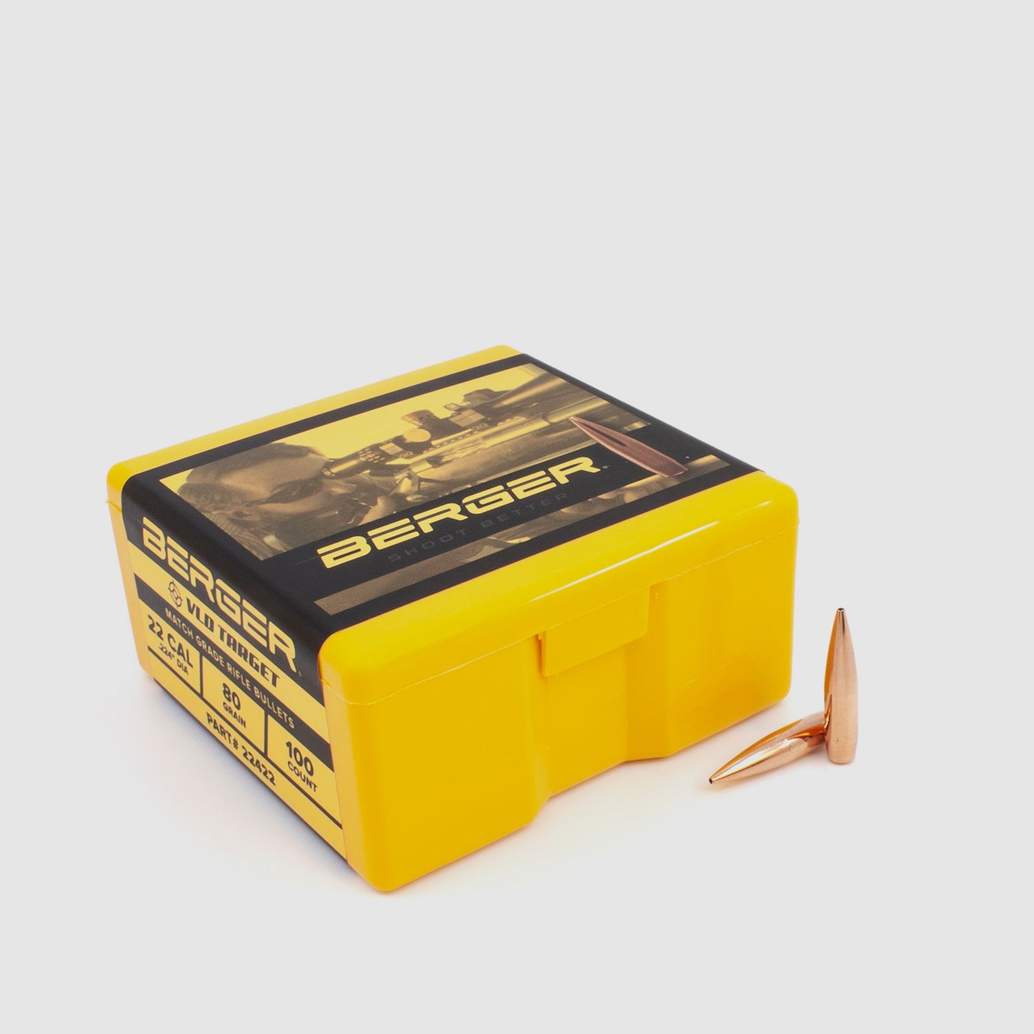 Proiettile Berger .22 VLD Target 80GR 100 Pezzi