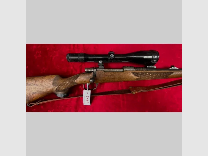 Mauser Modell 98 Kal. 300 WinMag z bardzo ładnymi srebrnymi wstawkami i głębokimi grawerunkami