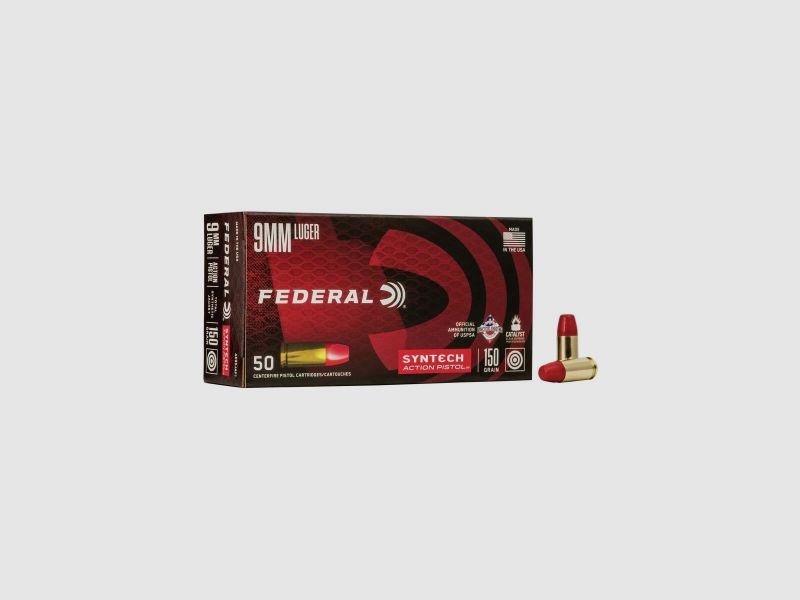 Federal Syntech Action Pistol 9mm Luger 150GR SJFN 50 Patronen