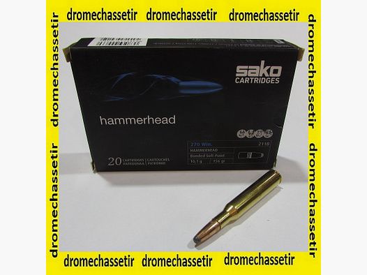 Doos van 20 patronen 270 Winchester SAKO HAMMERHEAD SP 10,1G 156GR