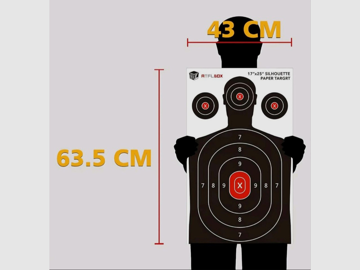 Tarcze celownicze (człowiek) do wiatrówki i pistoletu pneumatycznego/Paintball 10 sztuk duże
