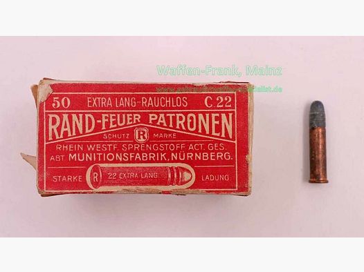 Rottweil rifle cartridges .22 extra long