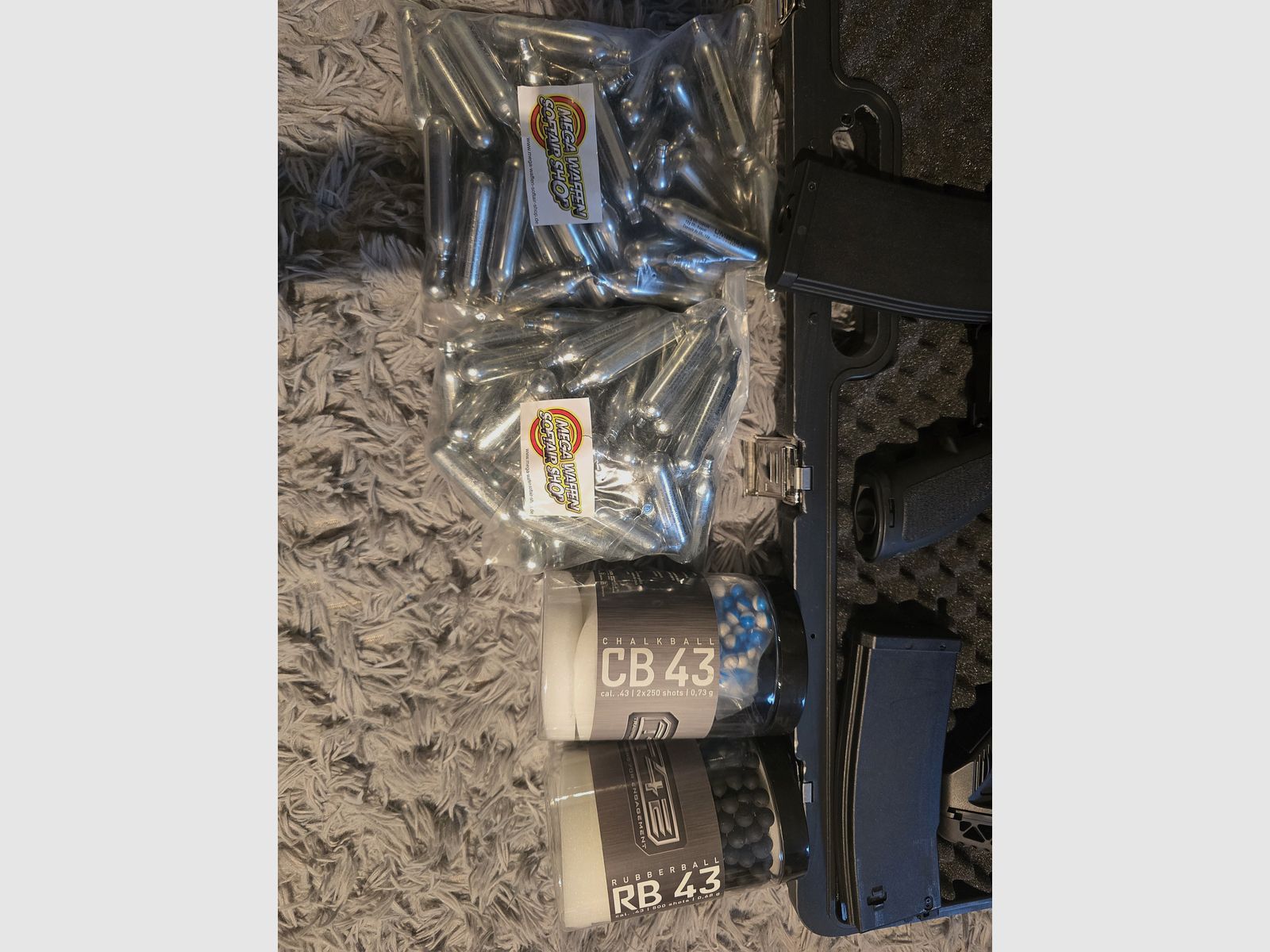 Conjunto completo: Umarex T4E HK416 D / RAM fusil de asalto (cal. .43) incluye 2 cargadores, Red Dot, CO2 y mucha munición