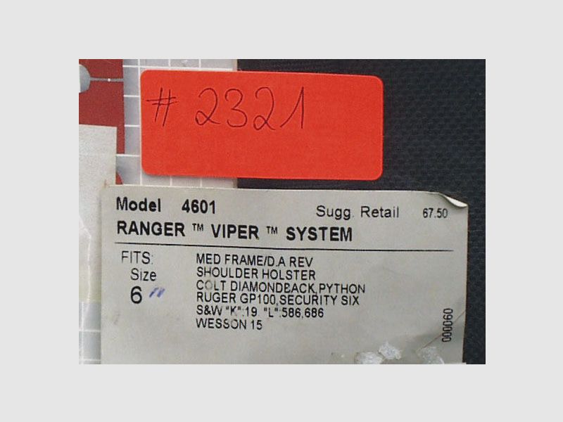 Holster à épaule Bianchi Modèle 4601, Système Ranger Viper