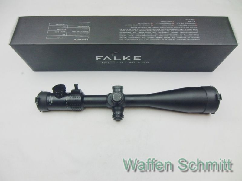 Falke-Zielfernrohr 10-40x56 TAC, Durchmesser 30 mm, MIL-DOT Leuchtabsehen rot/grün!!!