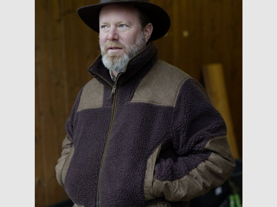 Blaser Sherpa Fleece Jacke dunkelbraun
