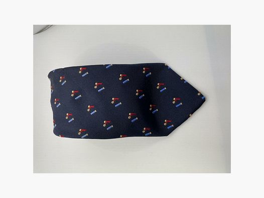 Robert Keyte cravatta 100% seta blu motivo cartucce a pallini