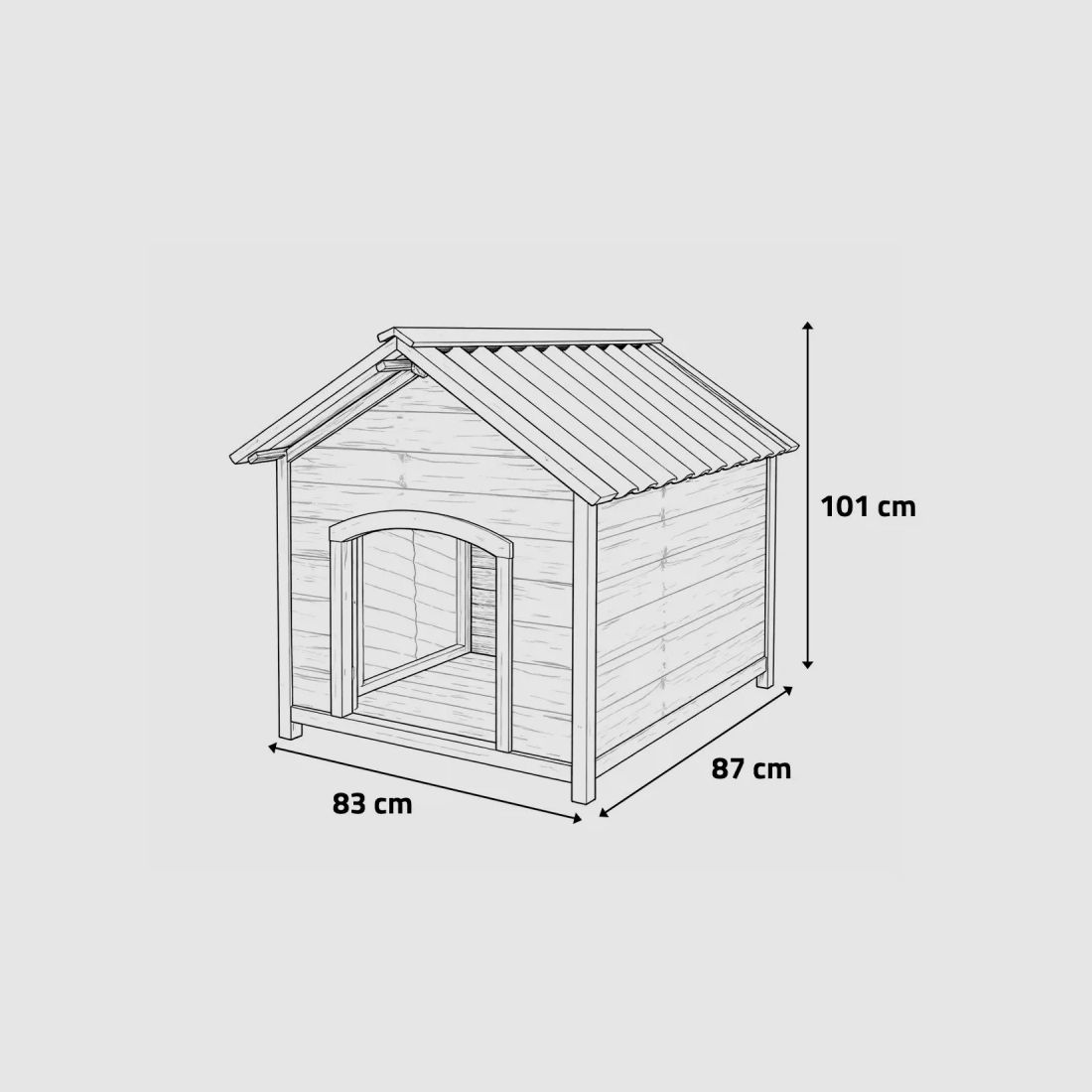Casa de perro de madera tipo chalet - Tamaño L - Techo de PVC, imagen 3 de 16