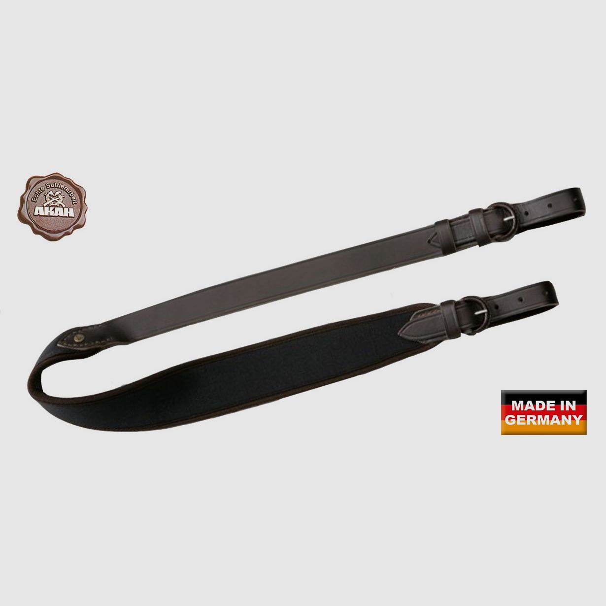 Cinghia per fucile AKAH in pelle di bovino con neoprene