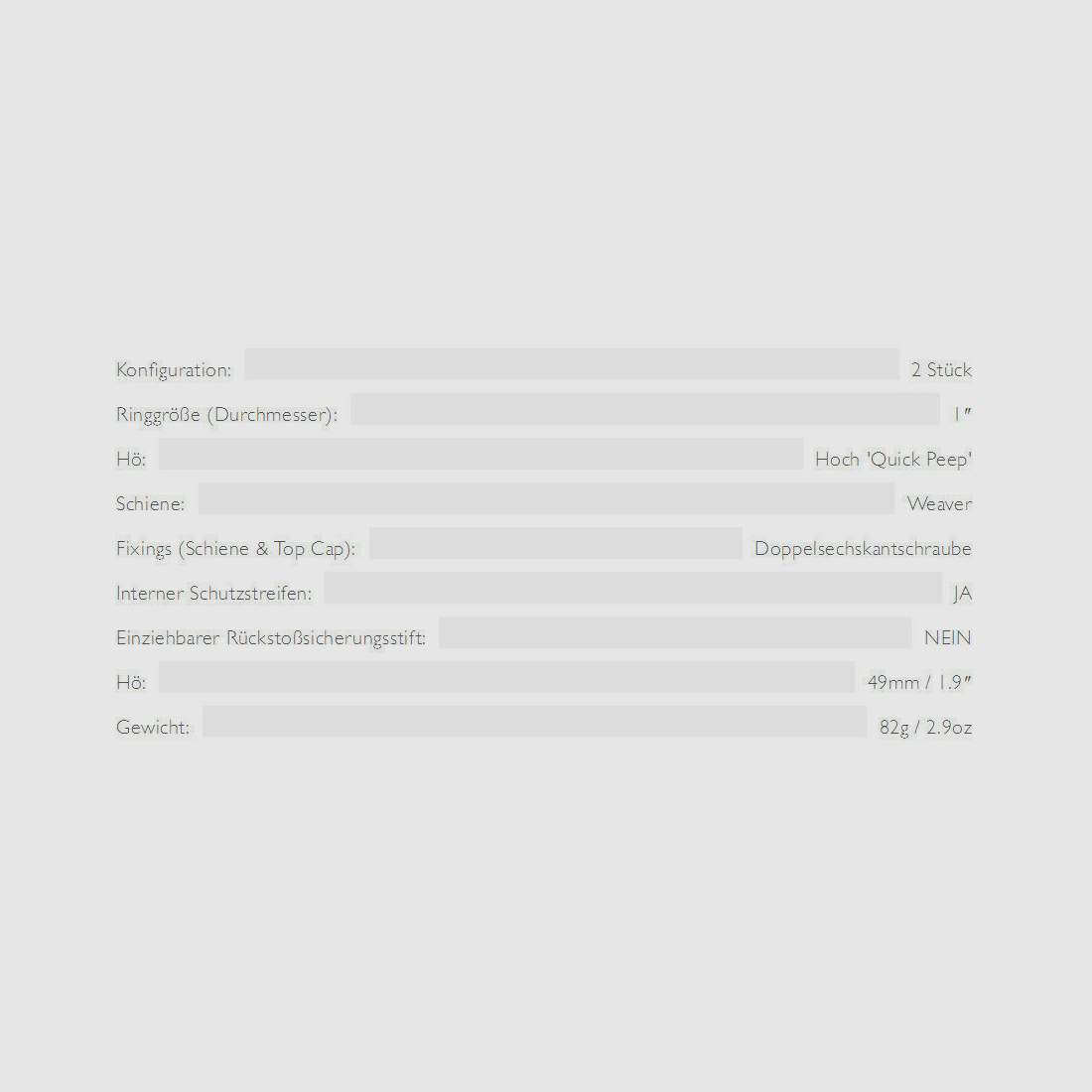 HAWKE 22114 25,4mm Ringmontage Hoch für Weaver Schiene Zielfernrohr