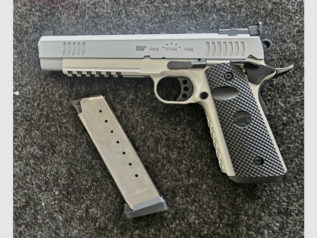 RBF 1911er-Manufaktur Ltd. FIVE STAR RAIL >Aircraft Alloy<, 6"-Longslide