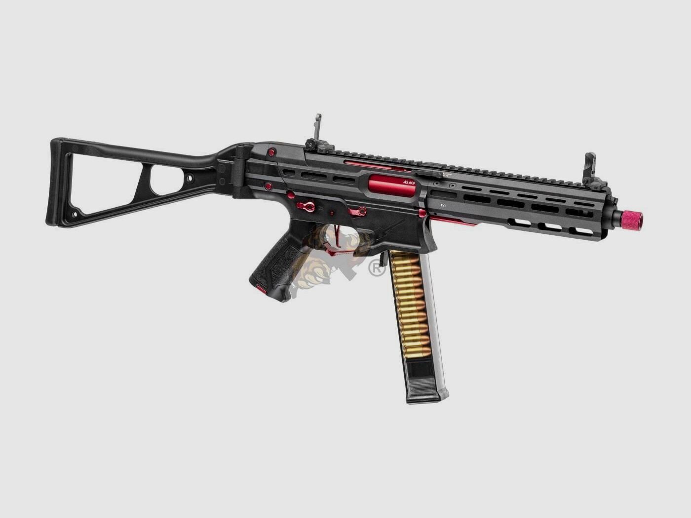 G&G PCC45 G2 mit ETU in Schwarz/Rot Airsoft - max 0,5