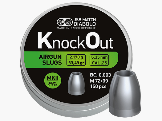 JSB Knockout Slug, Kal. .25 MKII 6,35mm,