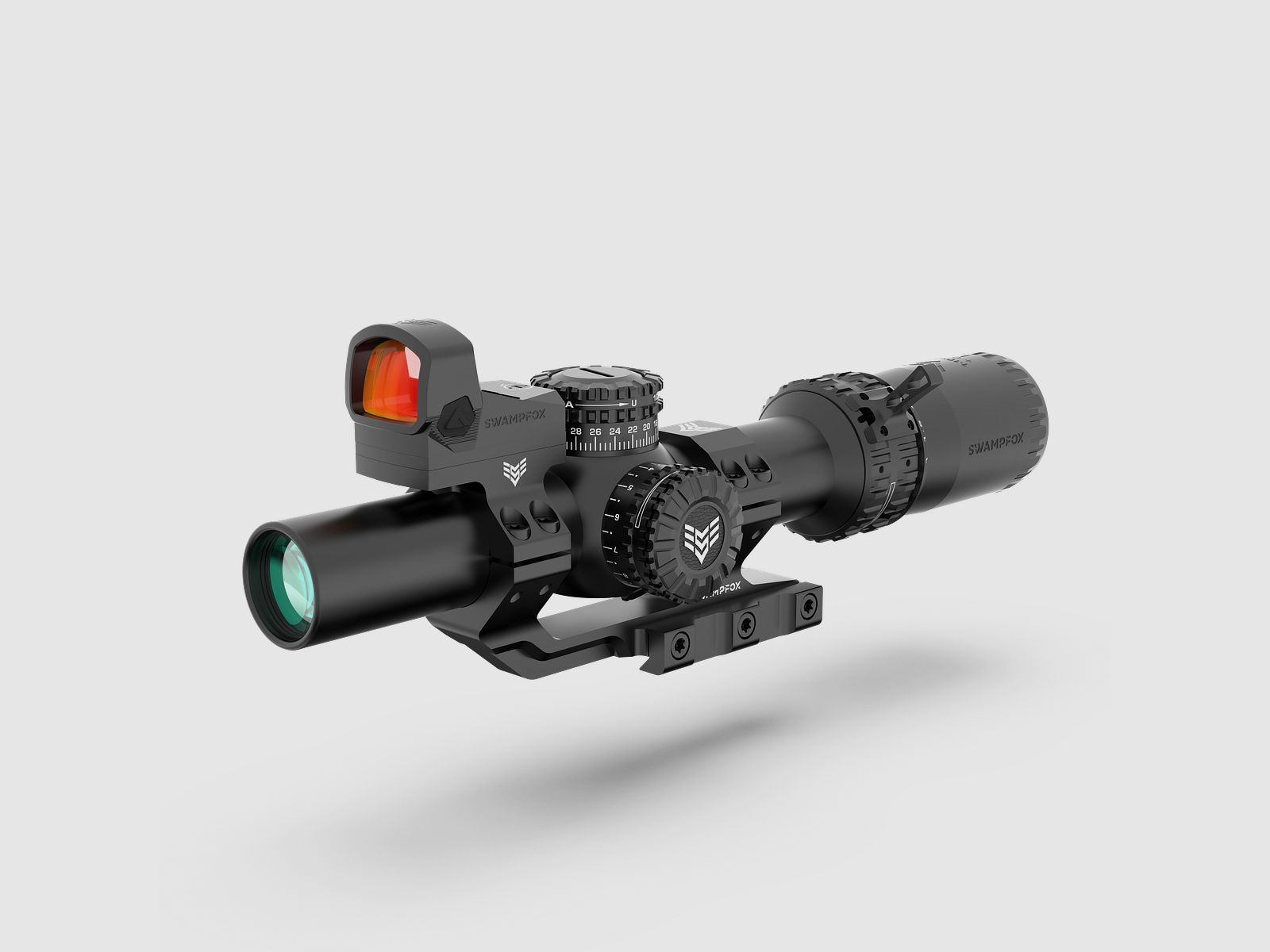 Swampfox American Warrior 250 Bundle – Arrowhead 1-10x24 LPVO Czerwony Guerrilla Punkt MIL+ Liberty II 3 MOA Czerwony + Freedom Mount Pro