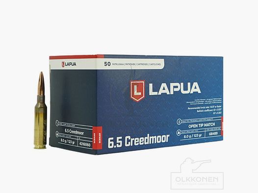 Lapua 6,5 Creedmoor, SCENAR ,OTM, 8,0g, 123gr 50er