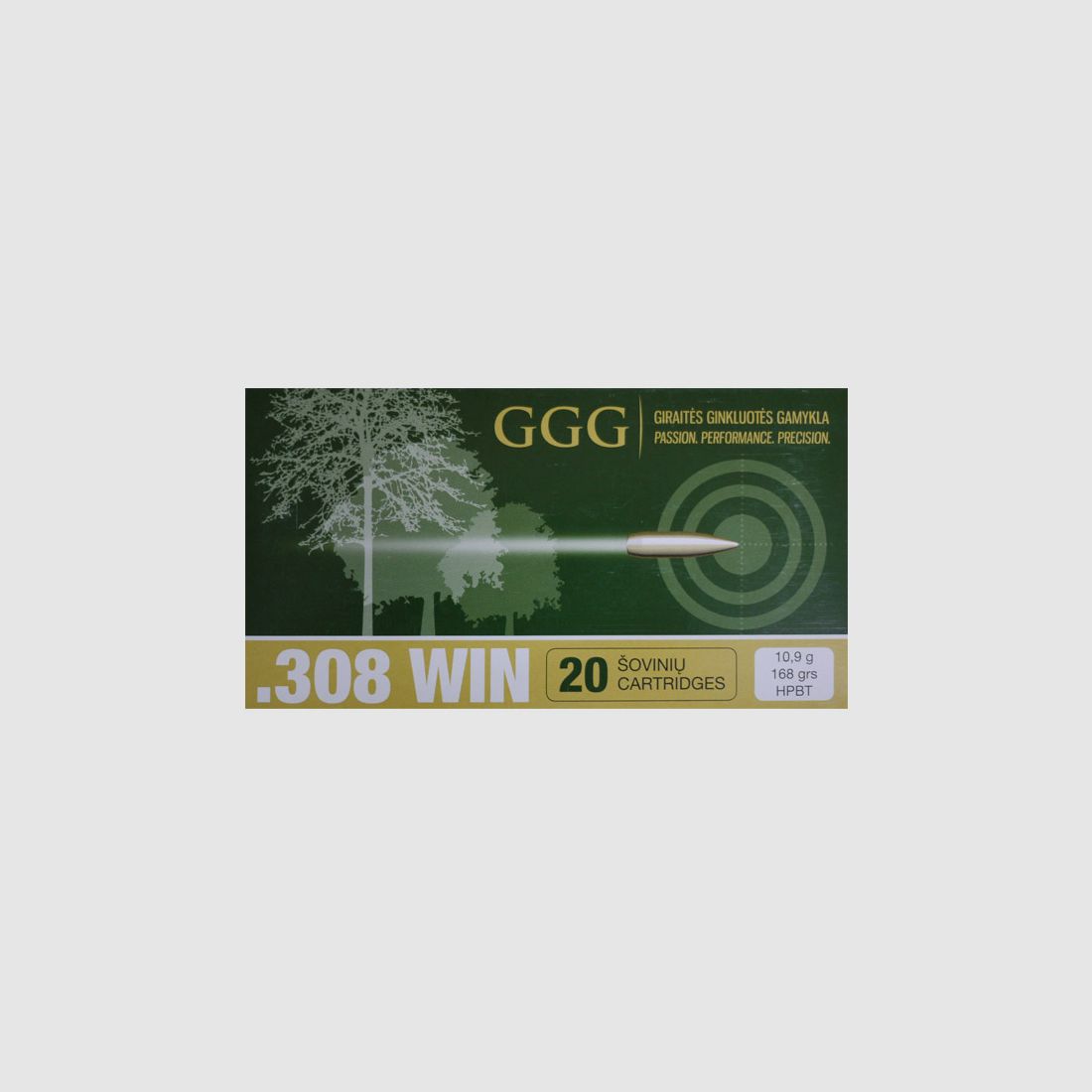 municiones GGG calibre .308 Win 175 GR