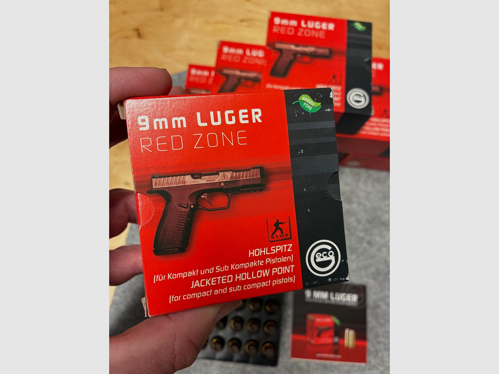 Geco 9mm Luger Red Zone 8,0 g Holhlspitz 124 gr jackated hollow point Fangschuss 124