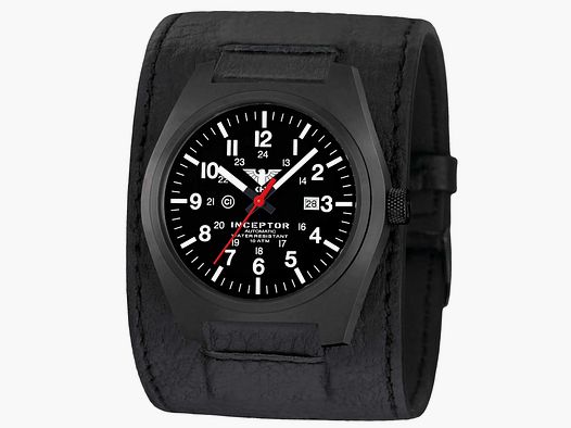 KHS KHS Uhr Inceptor Black Steel Automatic Lederkraftband