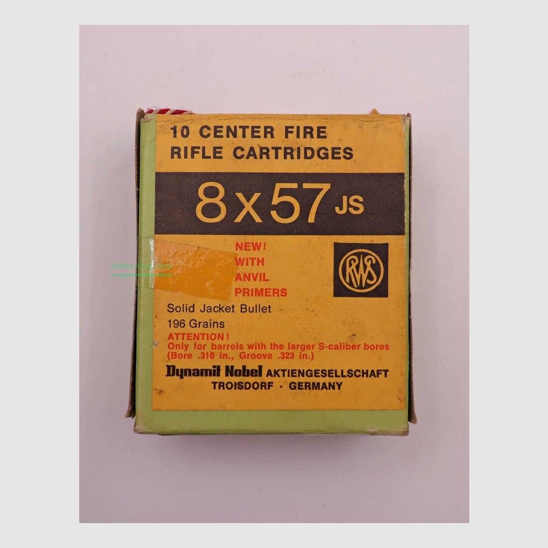 RWS (WZd.Fa.Rottweil) rifle cartridges 8x57JS