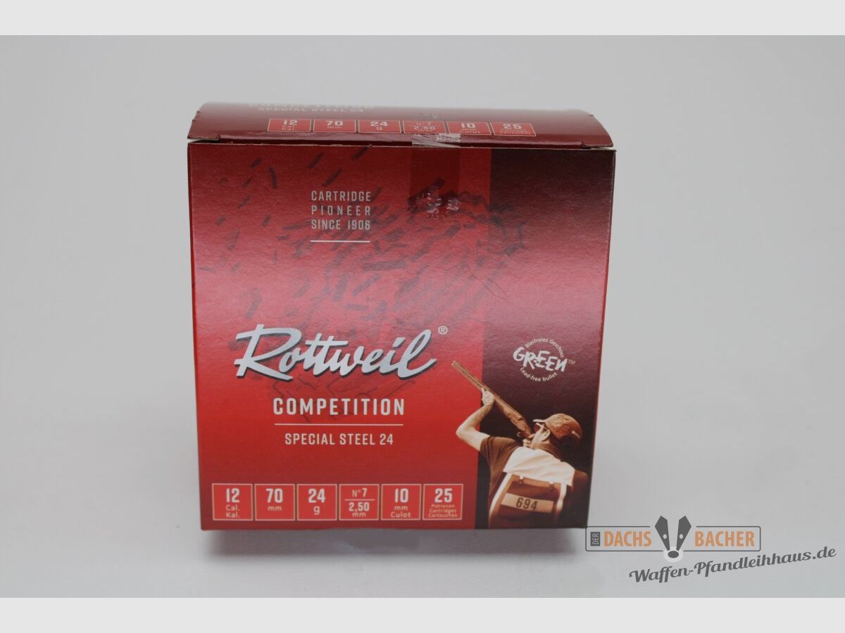 Rottweil Special Steel Trap STAHL 12/70 2,5mm No. 7 24g 25 Schuß