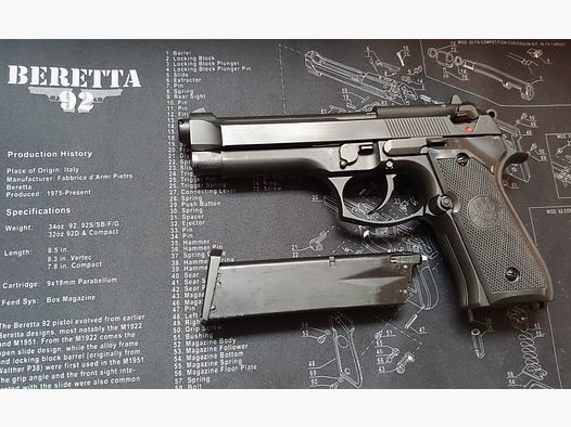 Beretta 92F Pistole Vollmetall DEKO