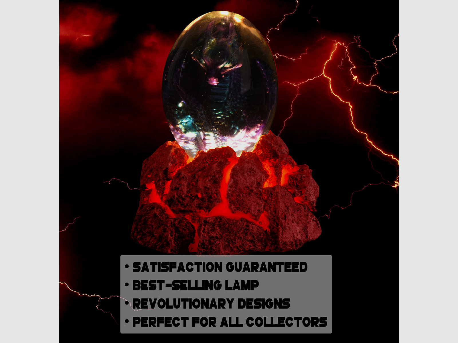 Lava Drachenei Lampe, blau | YLA-11735