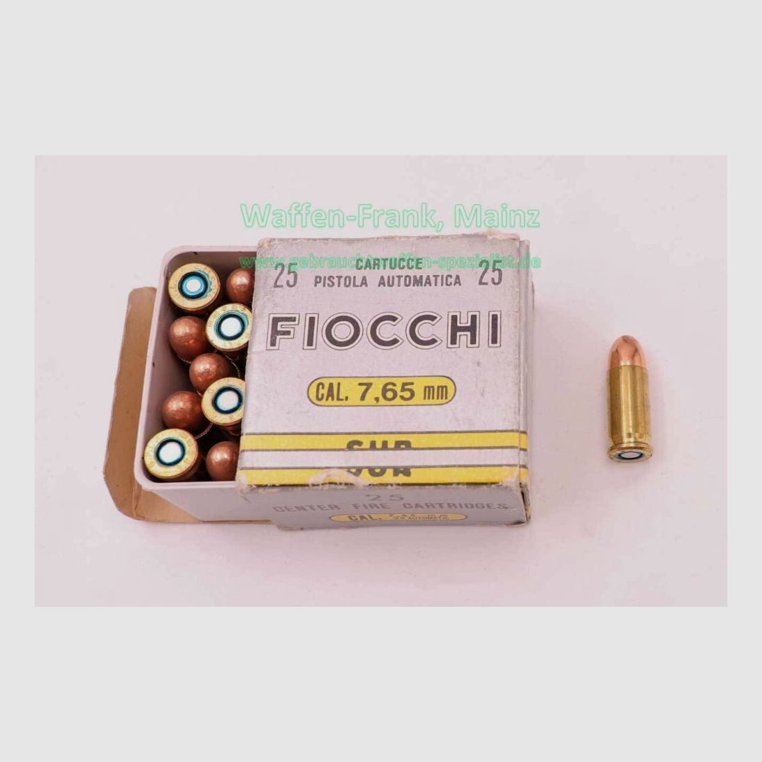 Fiocchi - Munición de pistola italiana 7,65 mm Browning/.32ACP