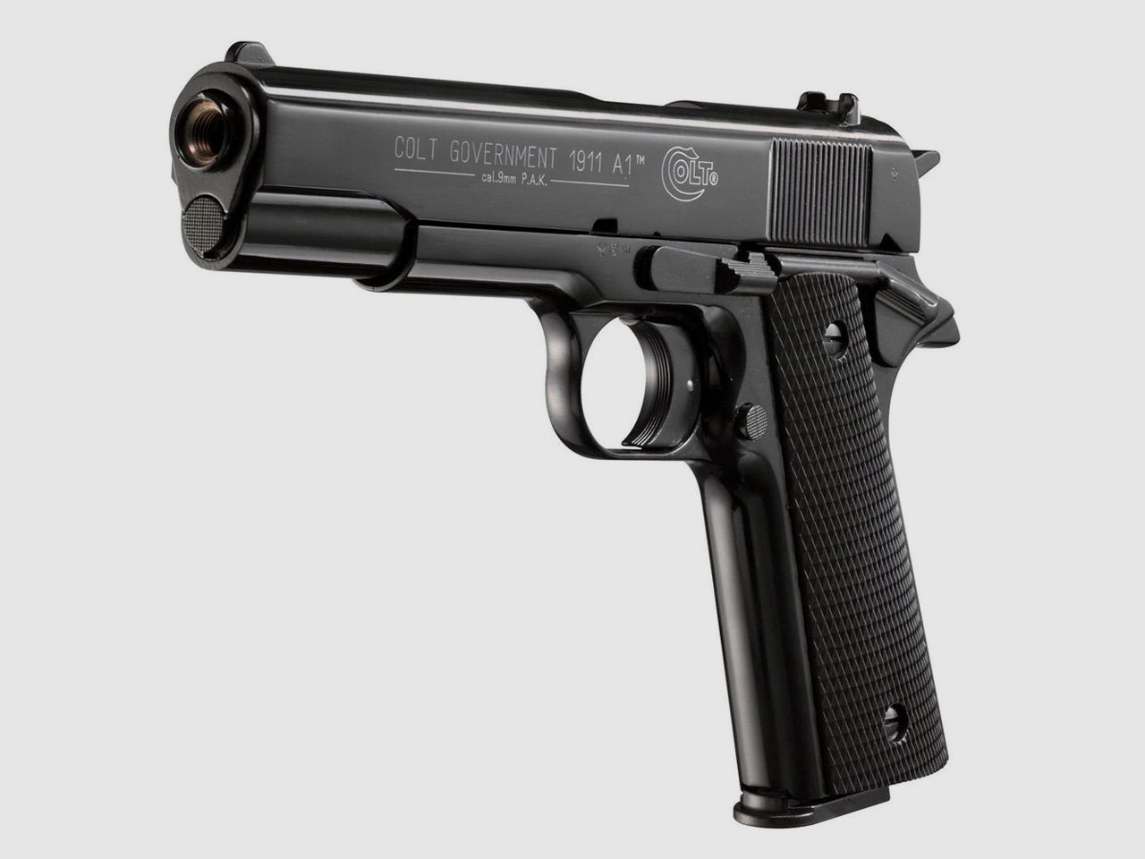 Schreckschuss Pistole Colt Government 1911 A1 schwarz Kaliber 9 mm P.A.K. (P18) + 50 Schuss