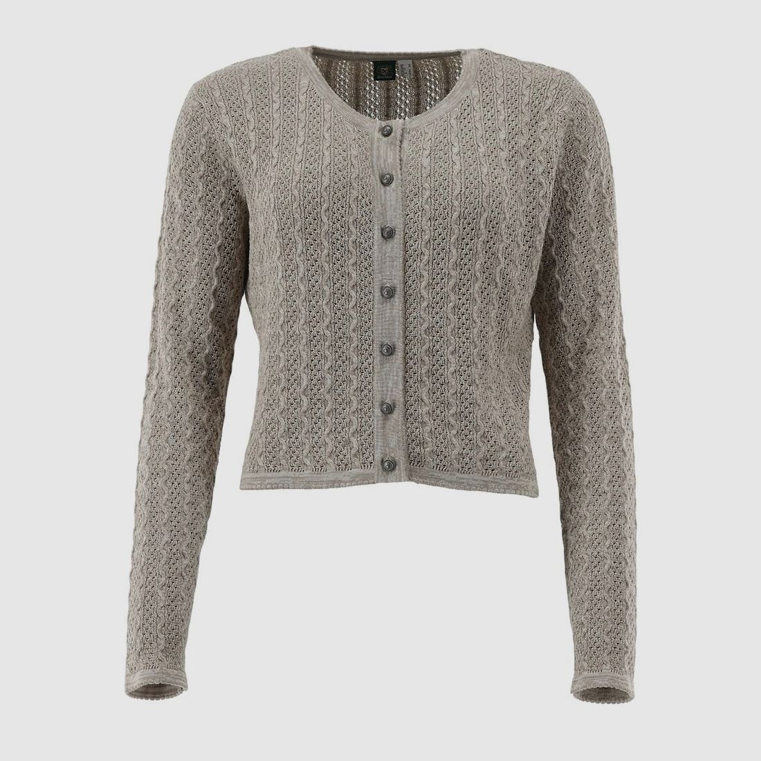 Gipfelstürmer Damenstrickjacke Rundhals Ecrue