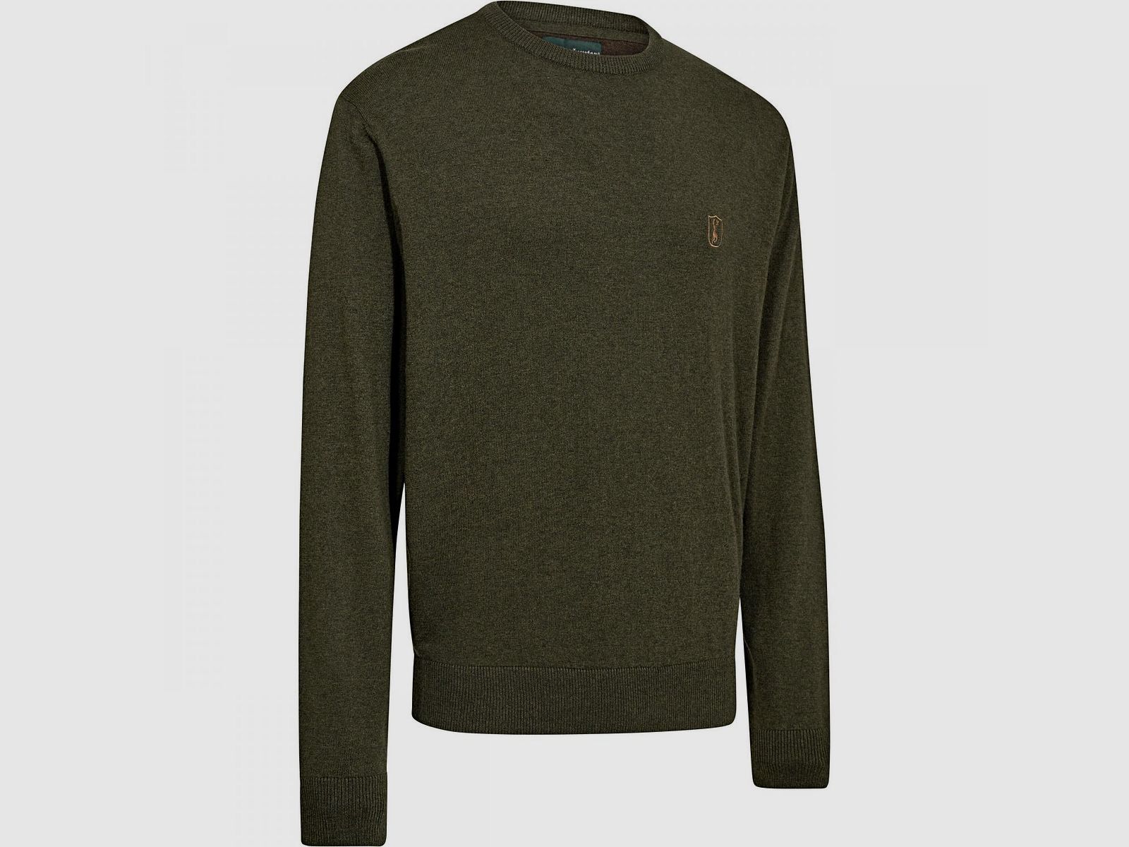 Harrington Strickpullover Herren, mit Rundhalsausschnitt (Forest Ember Melange)