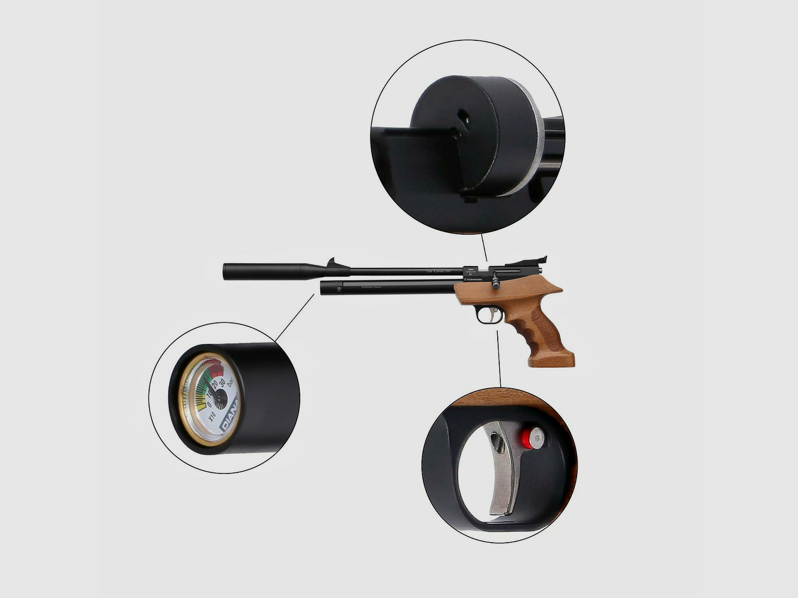 Diana Bandit Pressluftpistole Kaliber 4,5 mm Diabolo (P18)