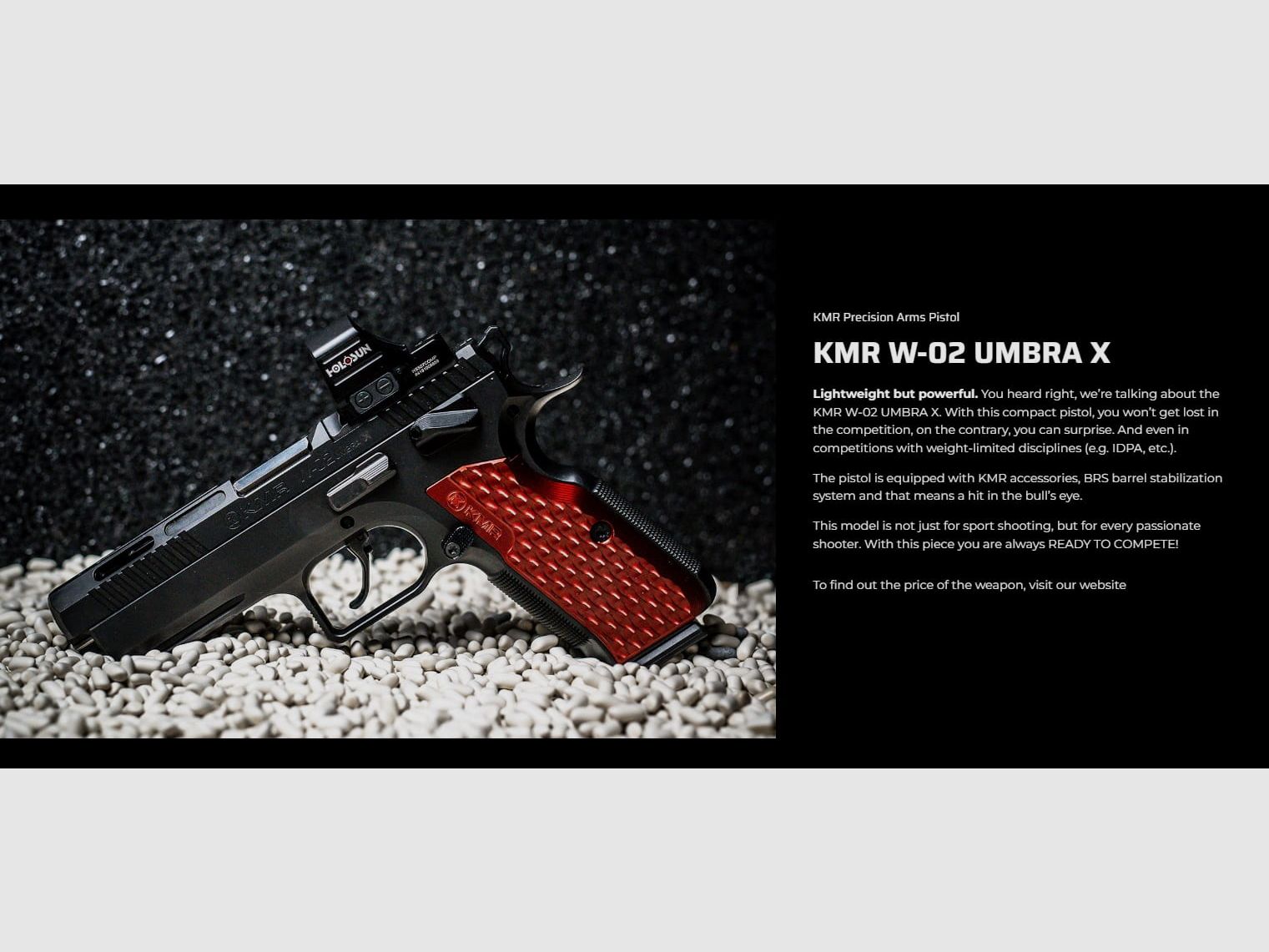KMR Precision Arms Pistola Mod. W-02 UMBRA X OR 9mm Luger, immagine 2 di 3