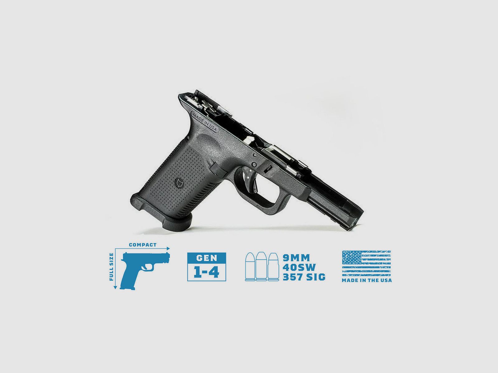 Szkielet GLOCK Compact/Full Size z Częściami - LONE WOLF LWD-TWC1-BUILT