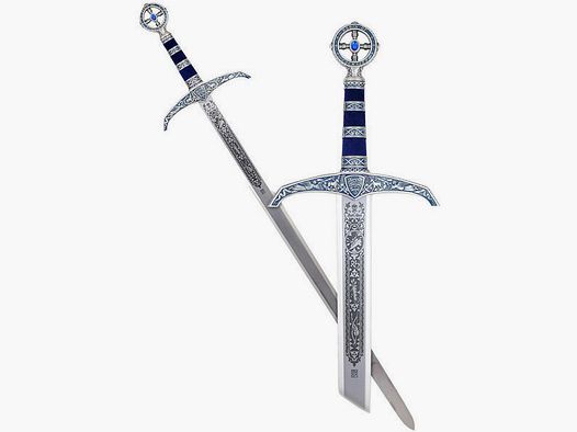 Miecz Robin Hood srebrny niebieski