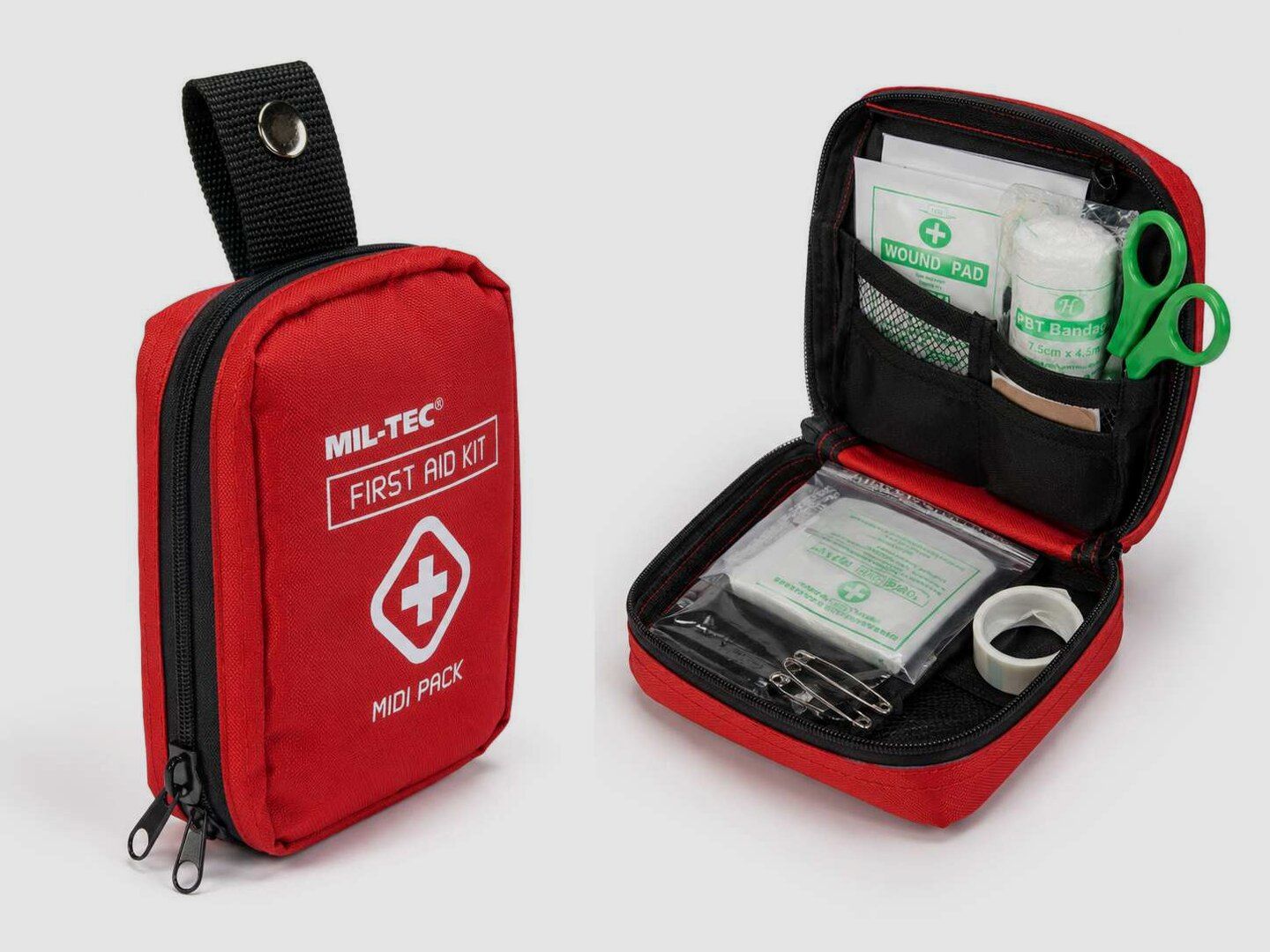Mil-Tec First Aid Pack Mini Red #16025810 | Compact First Aid Kit Outdoor