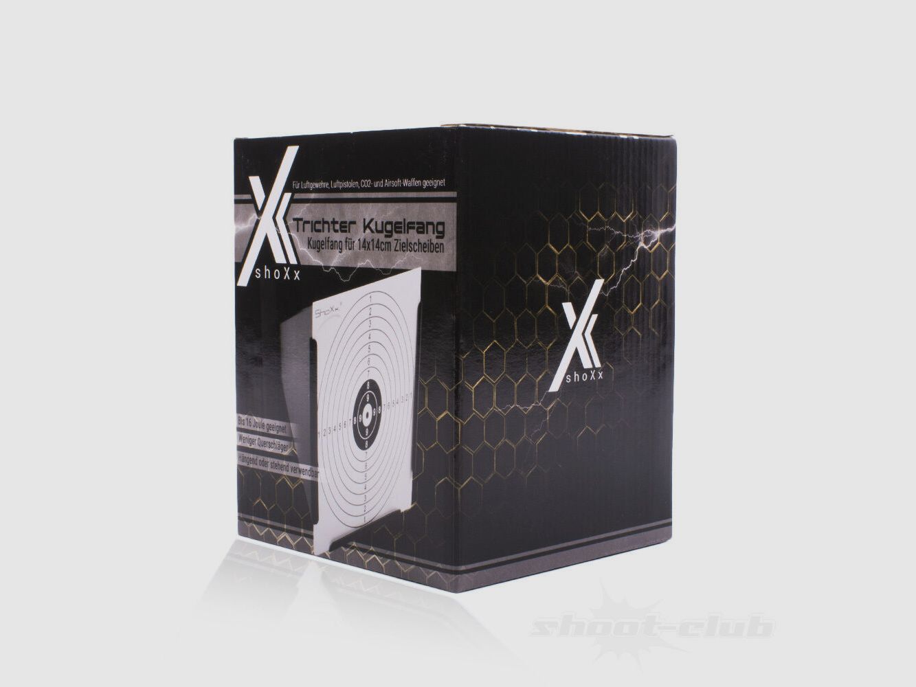 shoXx Trichter Kugelfang aus Stahl 14x14cm, schwarz