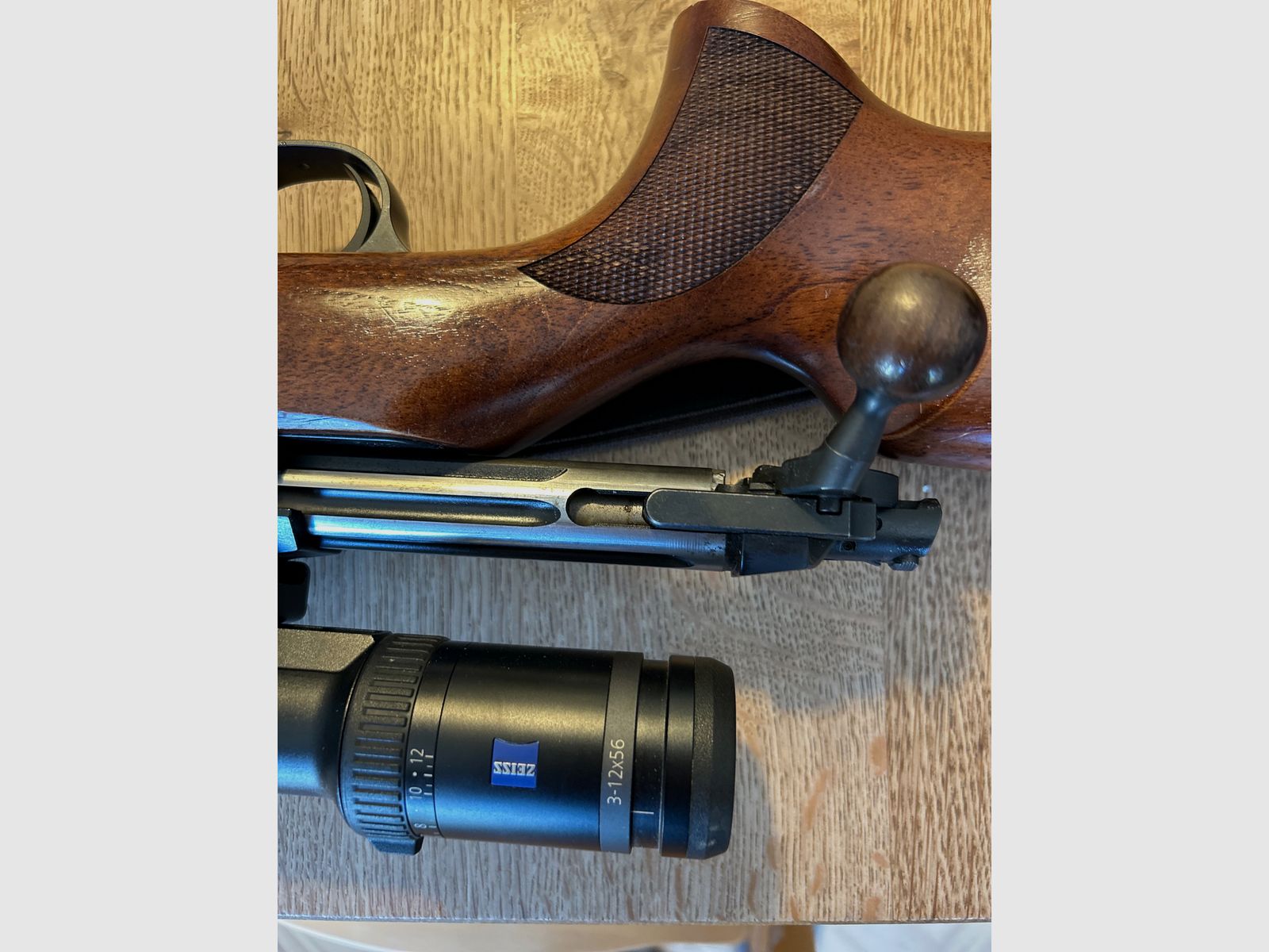 Steel action HS 52cm barrel, Cal.308 win with Zeiss victory Ht 3-12x56 scope, image 3 of 9