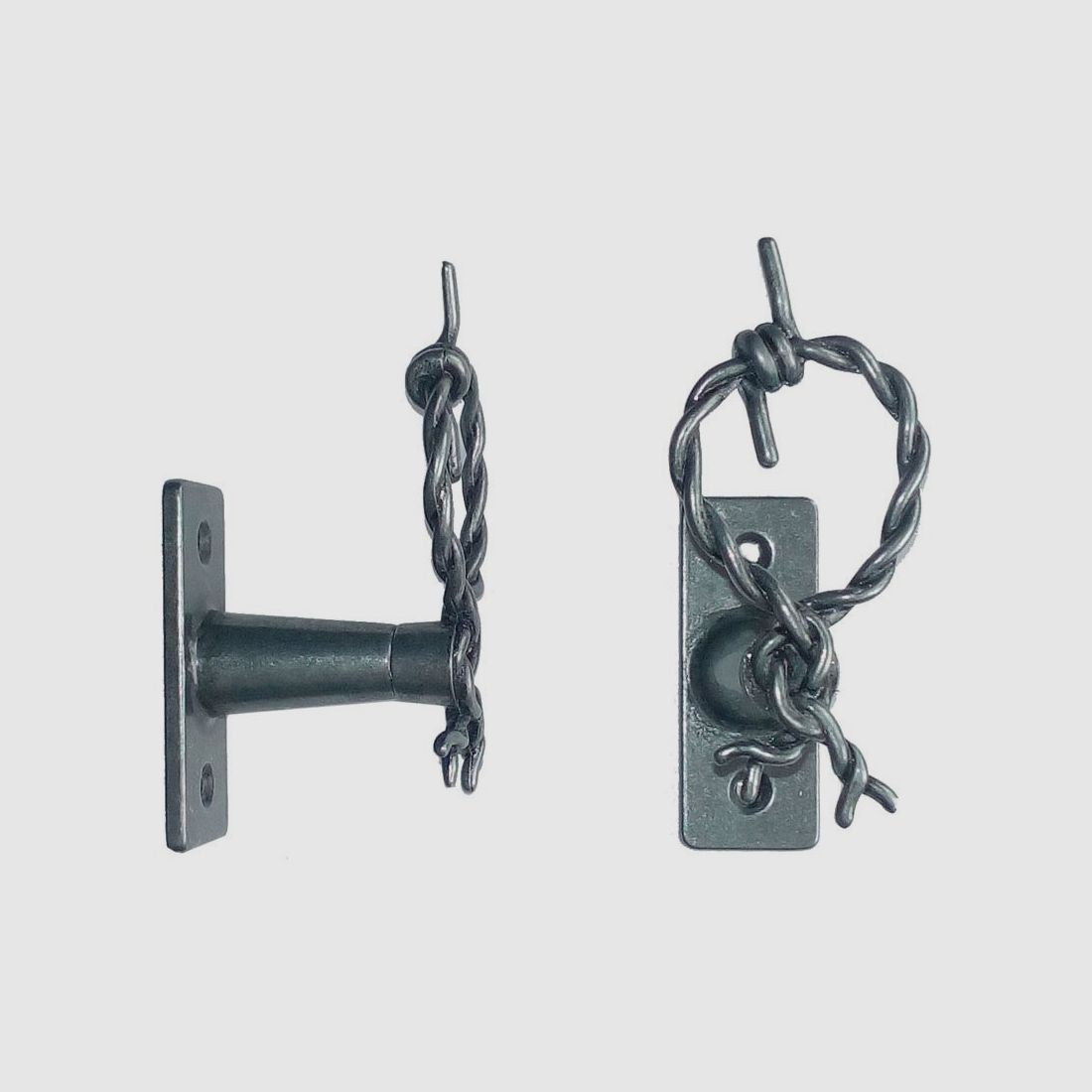 Wall mount barbed wire for 1 sword