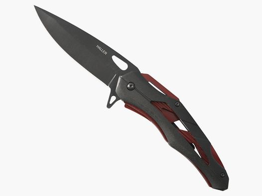 Pocket knife practical one-handed knife red black with clip