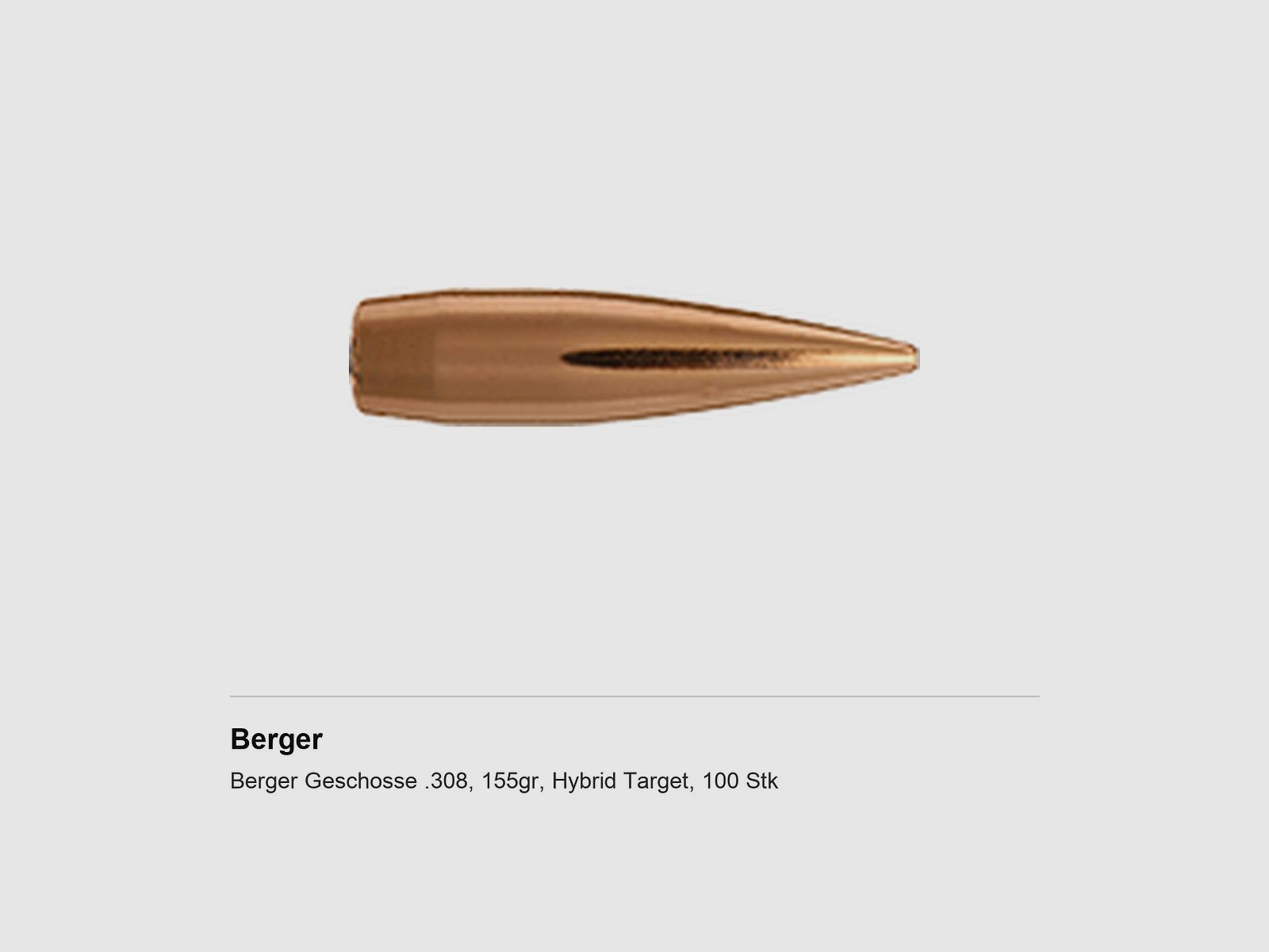 Berger Bullets .308, 155gr, Hybrid Target, 100 pcs